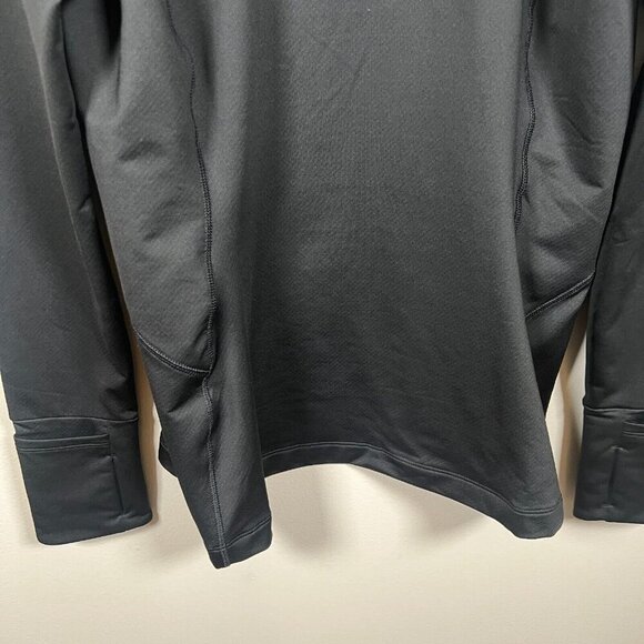 Athleta Womens Whistler Half Zip Top Size Medium Black Mock Neck Thumbholes - Picture 7 of 11